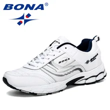 BONA новые дизайнерские мужские кроссовки для бега, дышащие мужские кроссовки для взрослых, трендовая удобная спортивная обувь для бега на открытом воздухе