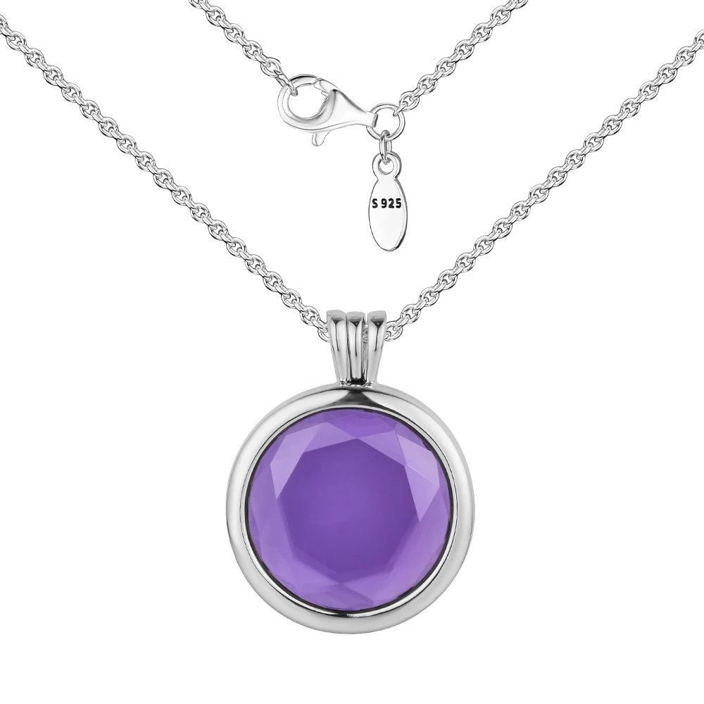 Genuine 925 Sterling Silver Chain Necklace Faceted Locket Pendants Necklaces for Women DIY Fits Petite Charms Jewelry pulseras | Украшения