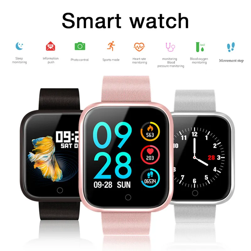 Женские IP68 Водонепроницаемые Смарт-часы P70 P68 Bluetooth 4,0 Смарт-часы для Apple IPhone LG монитор сердечного ритма фитнес-трекер