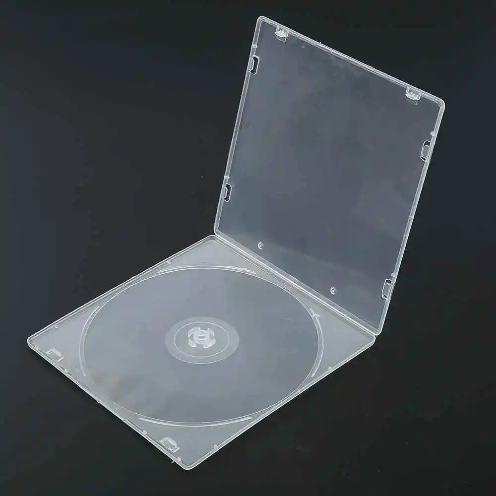 High Quality 1Pc Plastic CD Cases Box Standard Transparent Clear CD DVD 