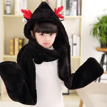 VOHIO рождественские подарки Детские шарфы женская мультяшная уплотненная шаль Мужской олень сокровище плюс кашемир длинный нагрудник много цветов