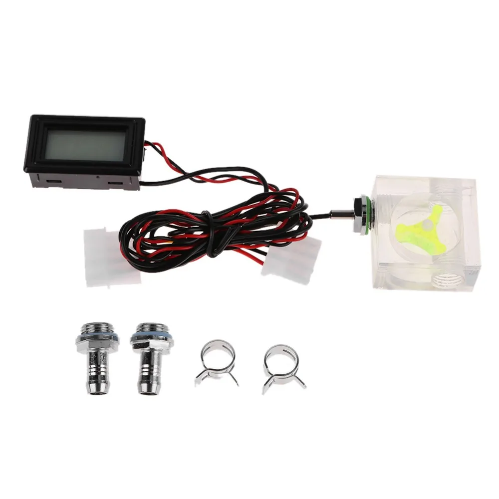 

LED Digital Thermometer 3 Way Flow Meter with G1/4 Fitting Connector for Computer PC Water Cooling Liquid System