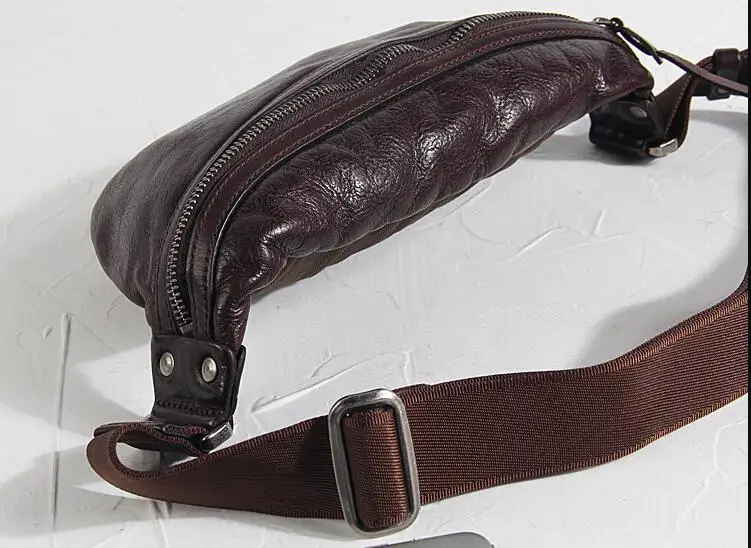 Винтажная ручная сумка унисекс для отдыха с ремнем, поясная сумка из коровьей кожи