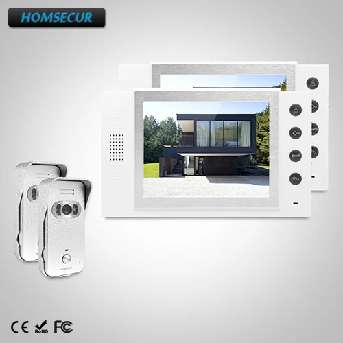 

HOMSECUR 8" Video&Audio Home Intercom+Dual-way Intercom for Home Security 2C2M :TC021-S Camera(Silver)+TM801-W Monitor(White)