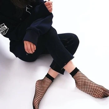 

1 Pair Women Ladies Ruffle Fishnet Ankle High Sock Lady Lace Mesh Fish Net Short Socks Fashion Fish Net Hosiery Meias