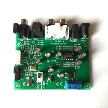 

ES9038Q2M I2S / DSD / DOP / Fiber / Coax Decoder Board Digital audio PCM44 volume control RCA and 3.5 socket