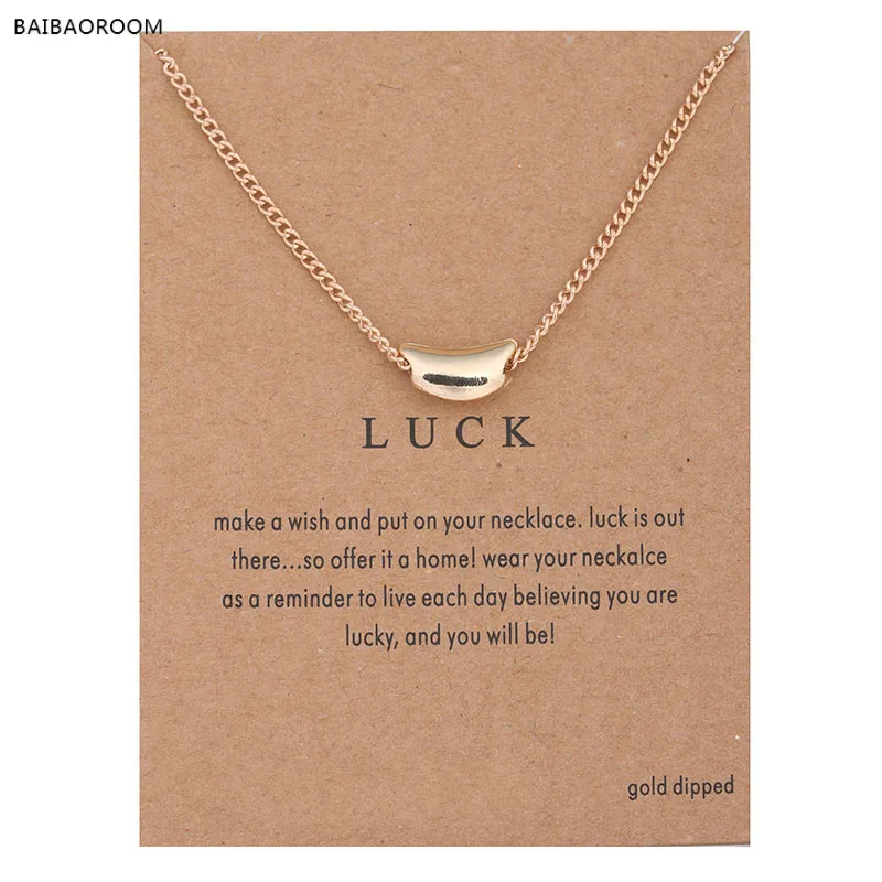 Hot Sale Sparkling Beans Seeds Pendant necklace gold plated Clavicle Chains Statement Necklace Women Jewelry(Has card)