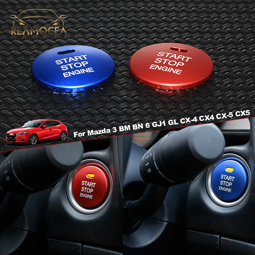 

Reamocea For Mazda 3 BM BN 6 GJ1 GL CX-4 CX4 CX-5 CX5 Car Start Engine Button Replace Cover STOP Key Accessories Switch Cap