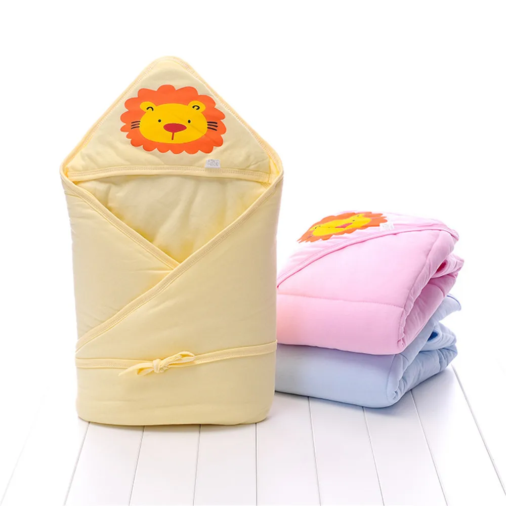 Хлопковое детское одеяло для девочек и мальчиков; накидка с капюшоном и принтом животных для новорожденных