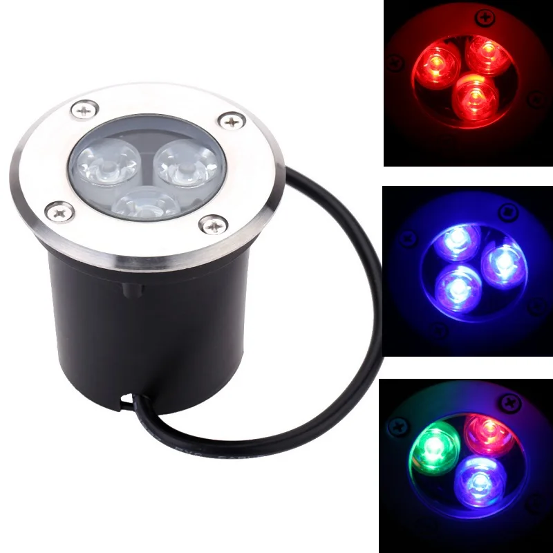 Lámpara luz LED subterránea para jardín, foco empotrado de 3W, RGB, 12V, 24V, 220V, 110V, IP67 - AliExpress Luces e iluminación