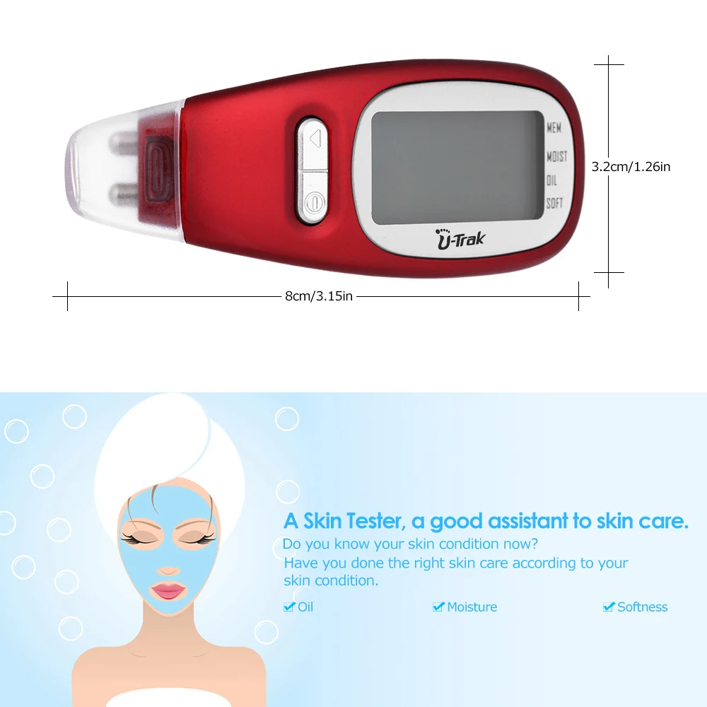 ЖК-экран цифровой анализатор кожи тестер уход за кожей увлажнение лица анализатор масла для лица анализ мягкости тела ручной монитор