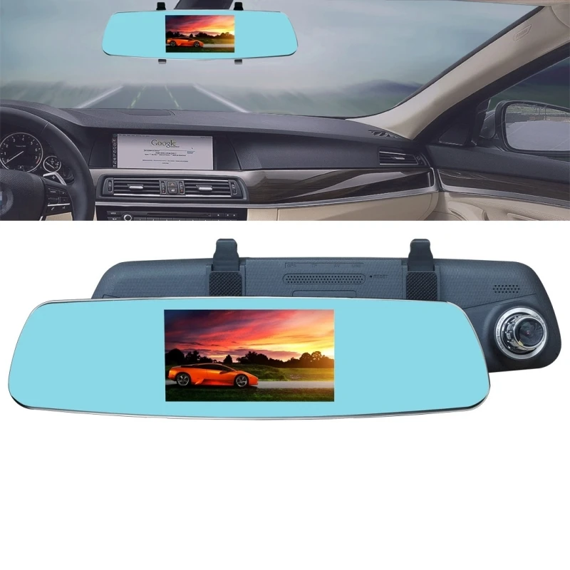 

CAR LOVER R18 HD 1080P 5.0 inch Anti-glare Blue Mirror Rearview Mirror Vehicle Car DVR Dash Cam Support Loop Recording