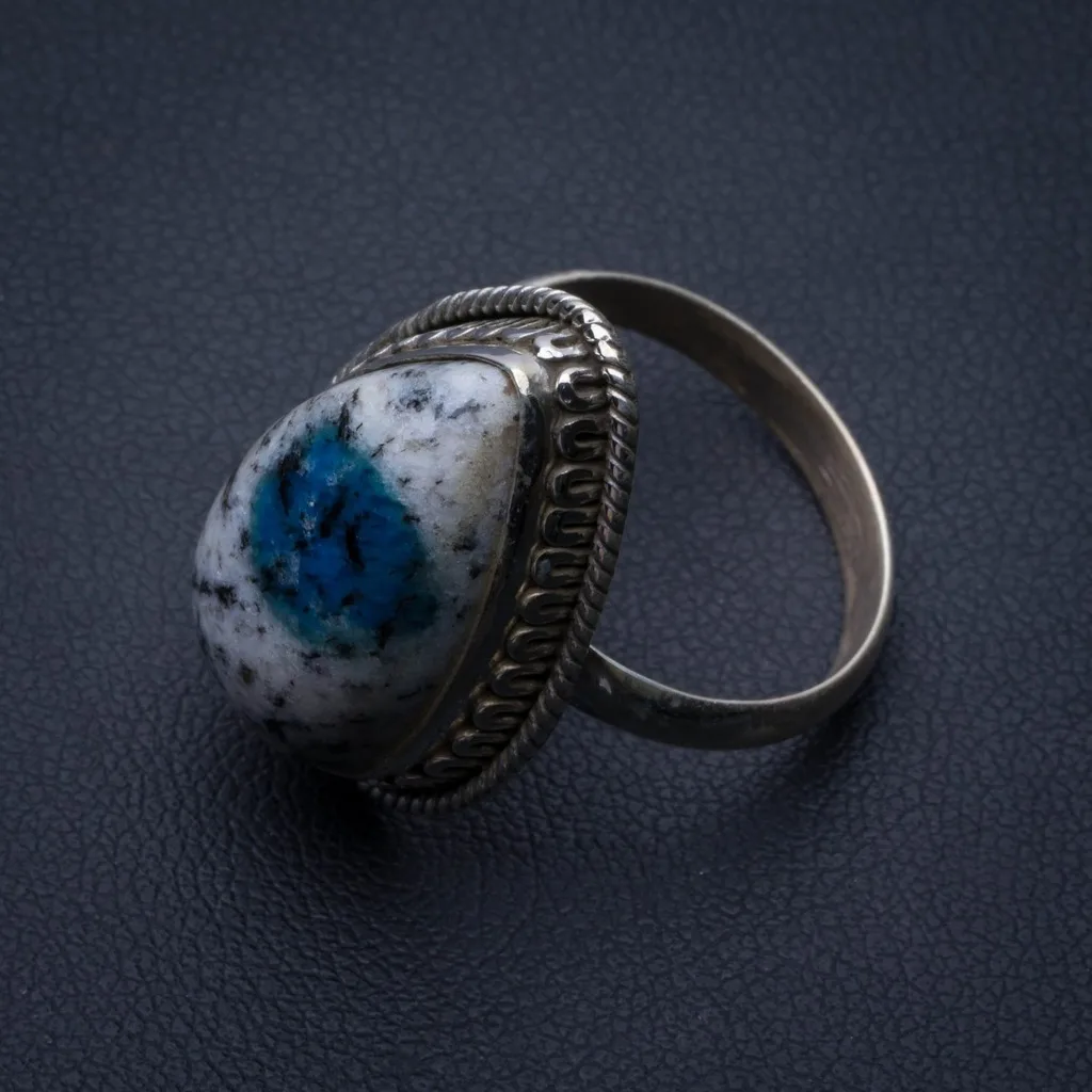 

Natural Blue Azurite 925 Sterling Silver Ring, US Size 7.25 R2846