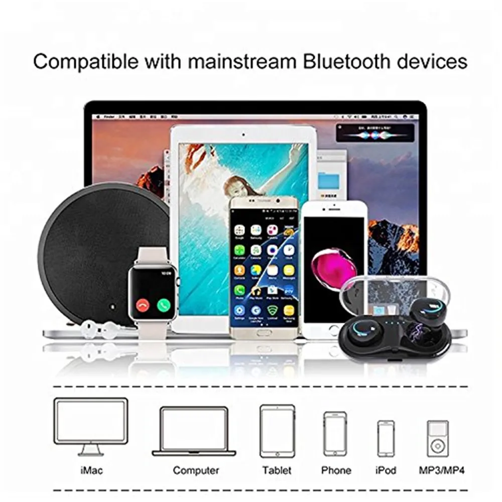 HBQ Q18 TWS MINI wireless headphones bluetooth noise canceling earphones phone earbuds headset with microphone Charging Case