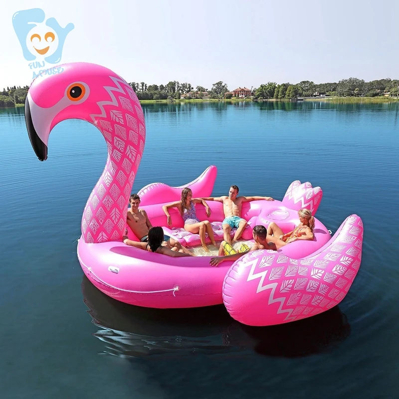 6 7 Person Inflatable Giant Pink Flamingo Pool Float Large Lake