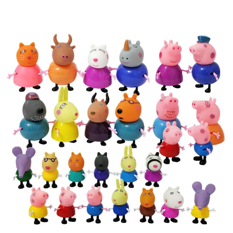 

25pcs/set Peppa pig George Family Pack Dad Mom Action Figure Original Pelucia Anime Toys gift