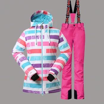 

Winter Clothing Women Skiing Jacket+Pant Windproof Waterproof Super Warm Suit Outdoor Sport Wear Snowboard Coat Trouser 2019 Set