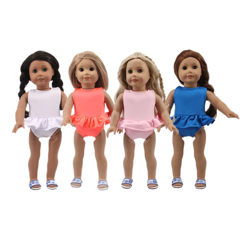 4 cute baby swimsuits are colorful birthday gifts for 43cm American dolls and 18-inch dolls