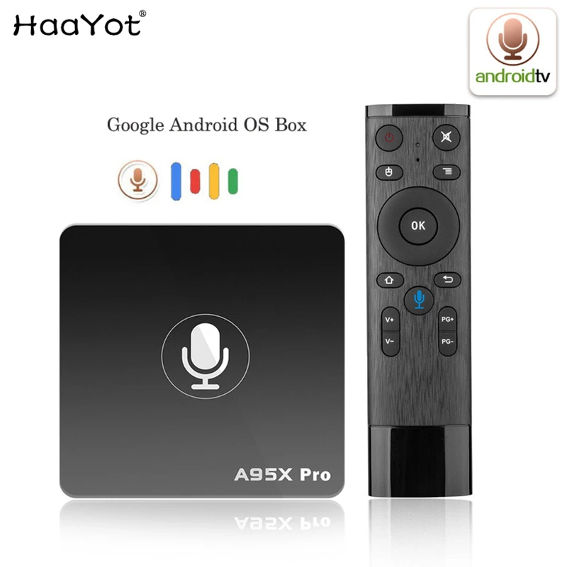 HAAYOT A95X pro Android 7 1 Smart TV Box Amlogic S905W четырехъядерный 2G DDR3 16GB eMMC 2 4G 4K Tvbox Google Voice Control IR |