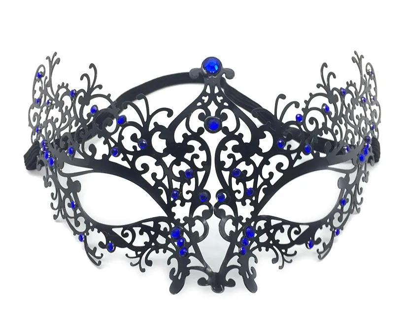 Blue Diamond Металл Diamond мяч маска Для женщин девочек Косплэй маскарад танца бар карнавальный Хэллоуин Гипсофила кованые половины лица маска для глаз - Цвет: Blue Diamond
