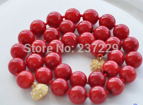 

DD Wholesale XSZ2014 ^^S1433 AAA 18" 12mm red round coral bead NECKLACE