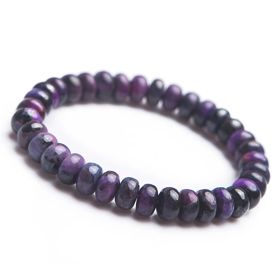 

2018 Newly Natural Sugilite Gems Stone Bracelet Cool Men Popular Stone Bracelet Purple Abacus Bead Shaped Crystal Bracelet