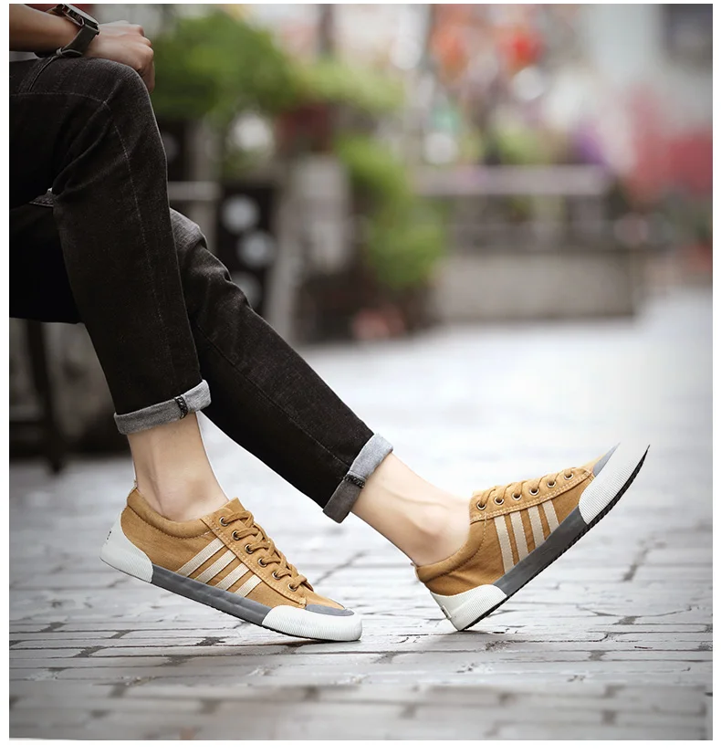 SHANTA/Мужская парусиновая обувь; коллекция года; модная однотонная мужская Вулканизированная Обувь На Шнуровке; белая Повседневная обувь; мужские кроссовки