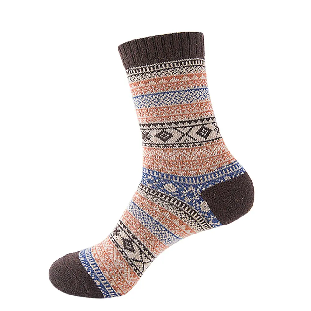 Женские винтажные зимние носки с геометрическим узором в горошек Мягкие теплые толстые шерстяные удобные хлопковые носки изысканные носки# VD1079 - Цвет: L