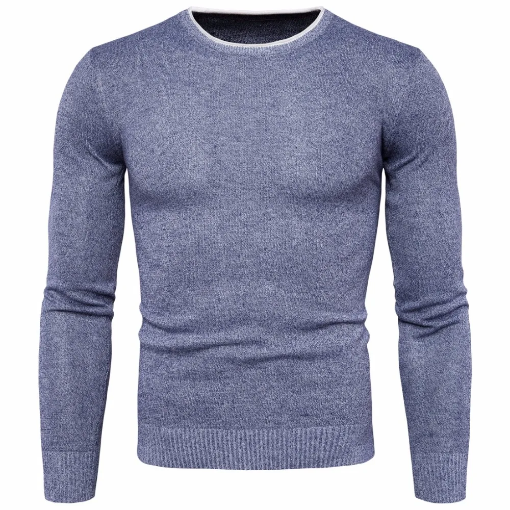Осень Зима пуловеры мужские свитера с круглым вырезом slim fit мужские трикотажные изделия пуловеры с длинными рукавами мужской повседневный вязаный свитер