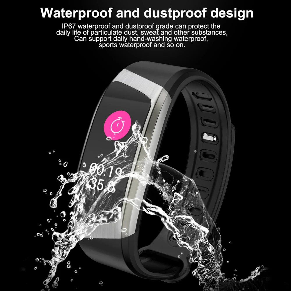  Vwar Smart Band IP67 Waterproof Wristband Blood Pressure Fitness Smart Bracelet Heart Rate Monitor  - 32872415030