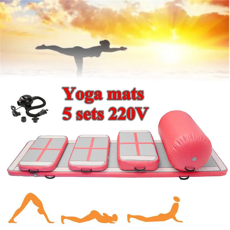 

Top Quality Inflatable Tumbling Mats Air Tracks Floor Home Gymnastics Mat GYM + Air Pump Fitness Yoga Mats Gym Exercise Mats