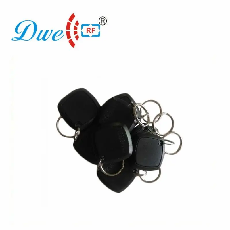 DWE CC RF 100pcs /lot access control 125khz tk4100 em4100 abs security laser card number rfid tag token Key Chains 
