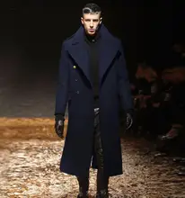 Autumn and winter men’s slim clothing trench male long design thickening wool coat men cashmere woolen overcoat