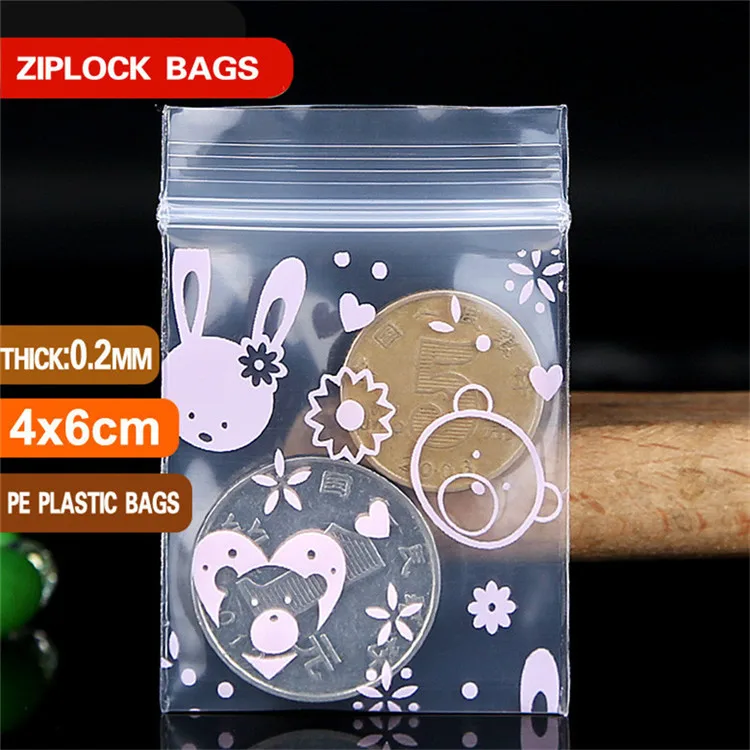 Толстые 0,2 мм маленькие цвета пластиковые сумки на молнии Ziplock сумка Ziplock Pill Pack сумки мини-пакеты на молнии пластиковые упаковочные сумки - Цвет: 4x6cm