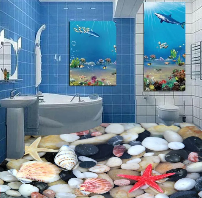 [Самоклеящаяся] 3D Раковина Морская звезда камень 2 нескользящая