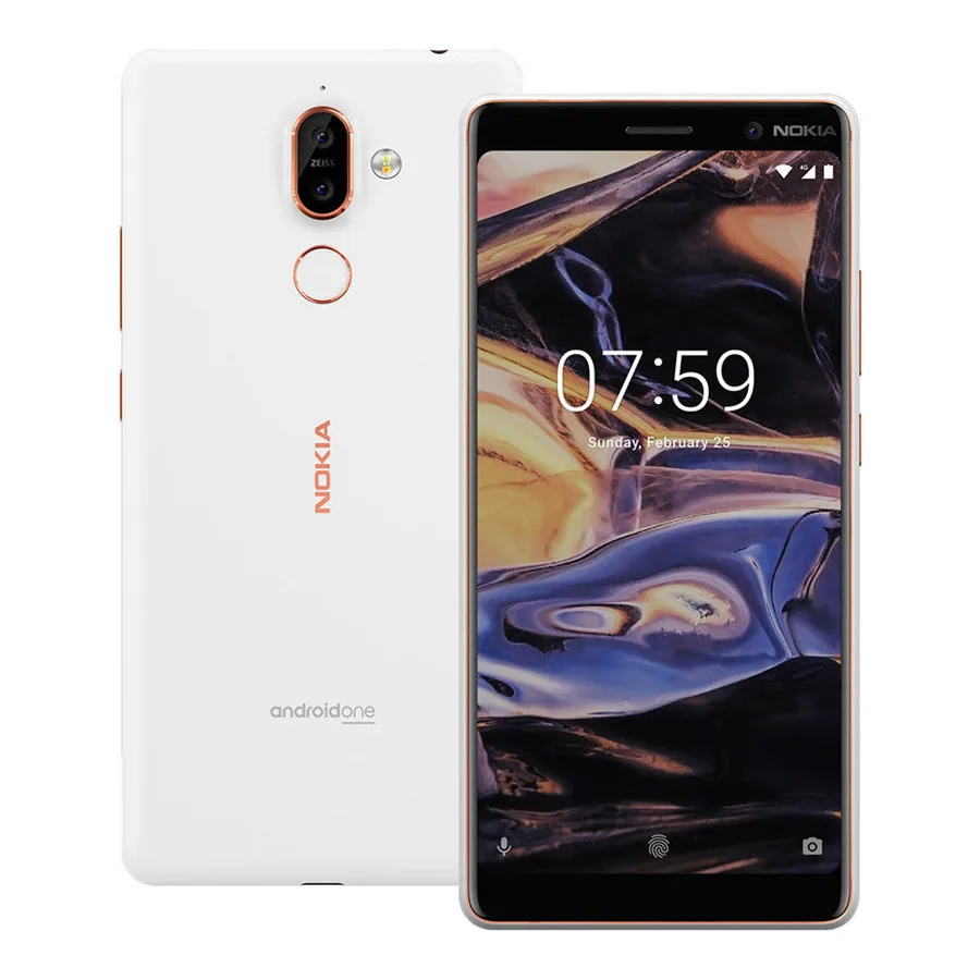 Nokia 7 Plus,, разблокированный, Android, две sim-карты, телефон, 4G, LTE, GSM, 6,0 дюймов, двойной, 12 МП, четыре ядра, 4 Гб ram, 64 ГБ rom, 3800 мАч, отпечаток пальца