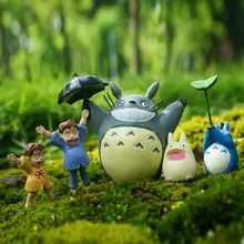 Сказочный Сад, миниатюра набор из 5 Totoros и девушка молитва ночь Ghibli статуэтки мини декор сада украшения для террариума
