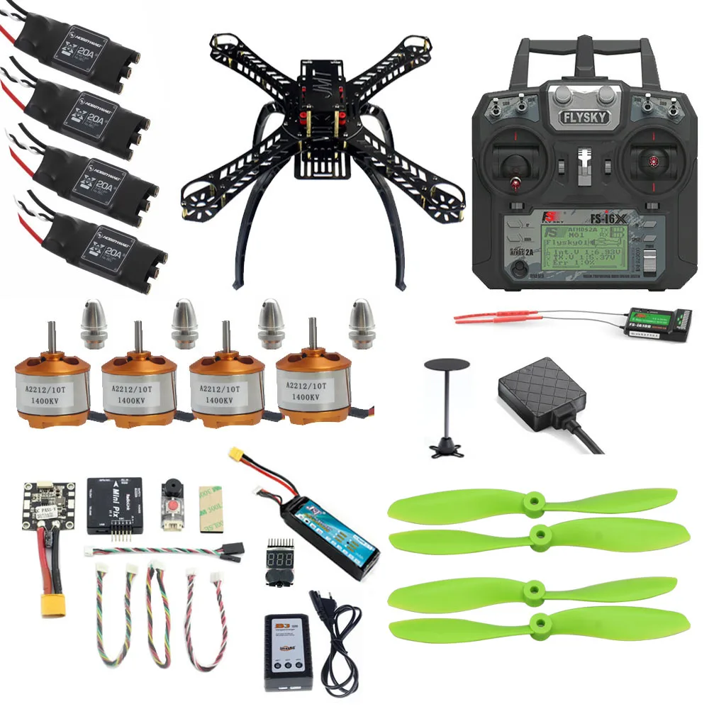 JMT DIY Мини 310 полный комплект радиоуправляемого летательного аппарата FPV 2,4G 10CH RC 4-осевой Квадрокоптер Radiolink мини PIX M8N gps Контроллер полета PIXHAWK удержания высоты модуль - Цвет: Черный