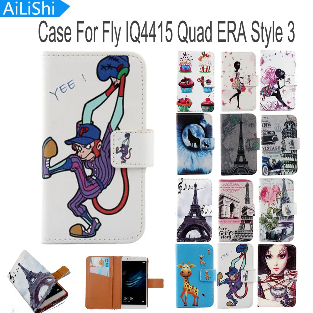 AiLiShi Flip PU Leather Case For Fly IQ4415 Quad ERA Style