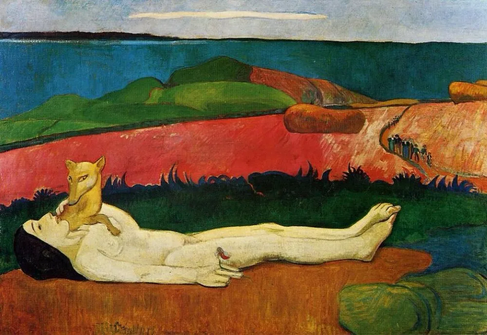 

High quality Oil painting Canvas Reproductions The loss of virginity (Awakening of spring) (1891 by Paul Gauguin hand painted