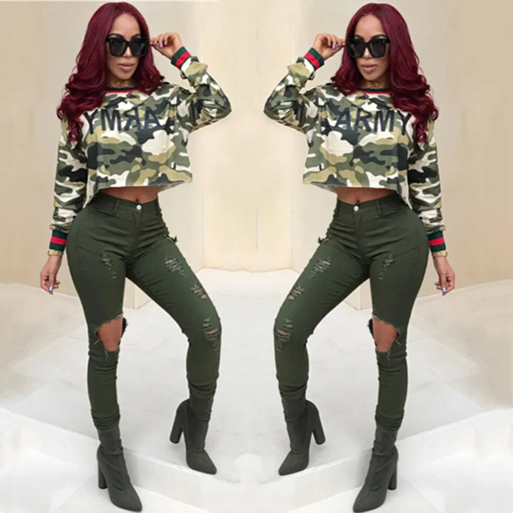 

2019 camouflage digital print top