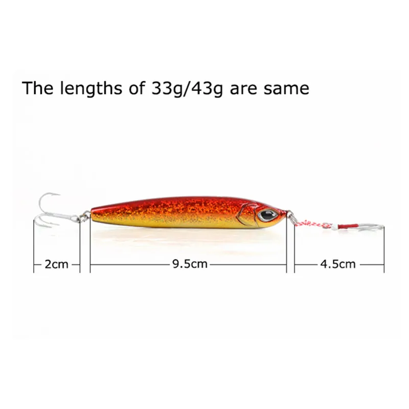 BaMMax Fishing lure 33g/43g 9.5cm Metal Sequins Lures jig Spoon Lure Spinner Bass hard Bait with Treble Hook fishing accessories