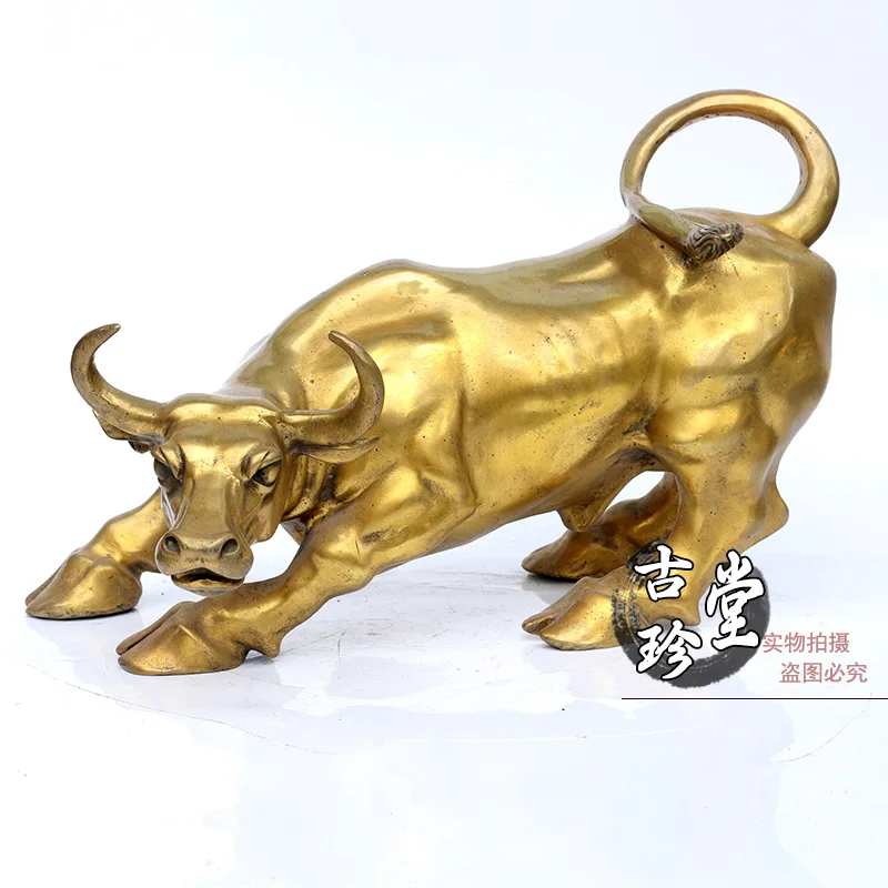 Wall Street Copper ox bull cattle Cow Copper metal crafts home desktop decor decoration