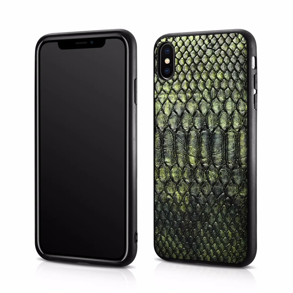 XOOMZ New Design Python Skin Leather Pattern For IPhoneX XS Fabric Back Xoomz new design python skin leather pattern for iphonex xs fabric back
