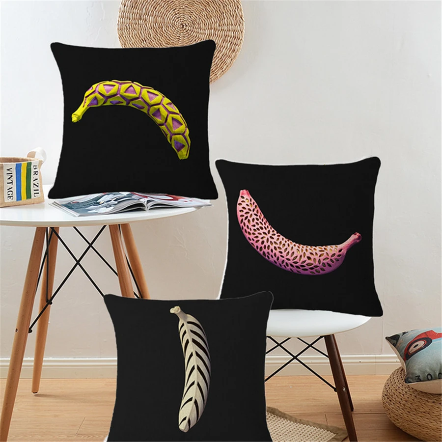 3d الموز الفاكهة الاستوائية وسادة الزخرفية يغطي ل أريكة مكتب الرئاسة صوفا رمي سادة غطاء وسادة ديكور المنزل pouf d12