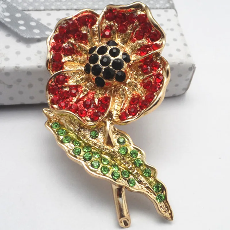 High Quality Royal British Fashion Poppy Brooch Gift Jewelry Brooch