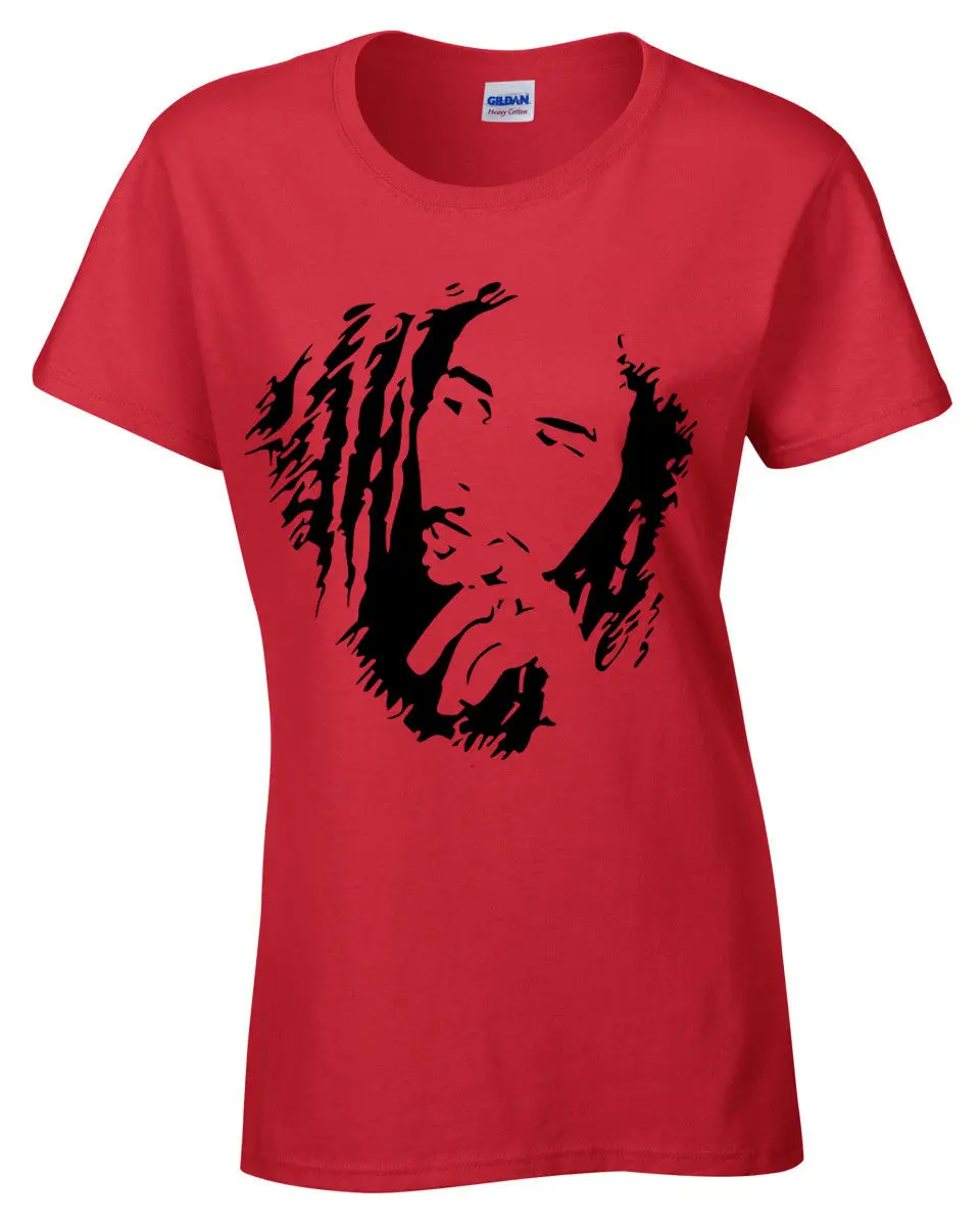 Bob Marley Womens T-Shirt Reggae Jamaica Wailers Jamaican Flag