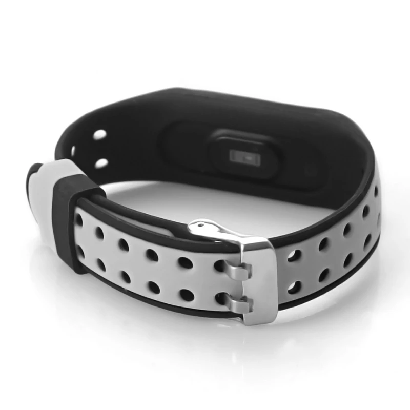 Wristband For Xiaomi Band 3 and 4 Silicone Replaceable Strap Xiomi Xaiomi Xiami Xaomi Mi Xaiomy Bracelet Man Women - Цвет: Gray Black