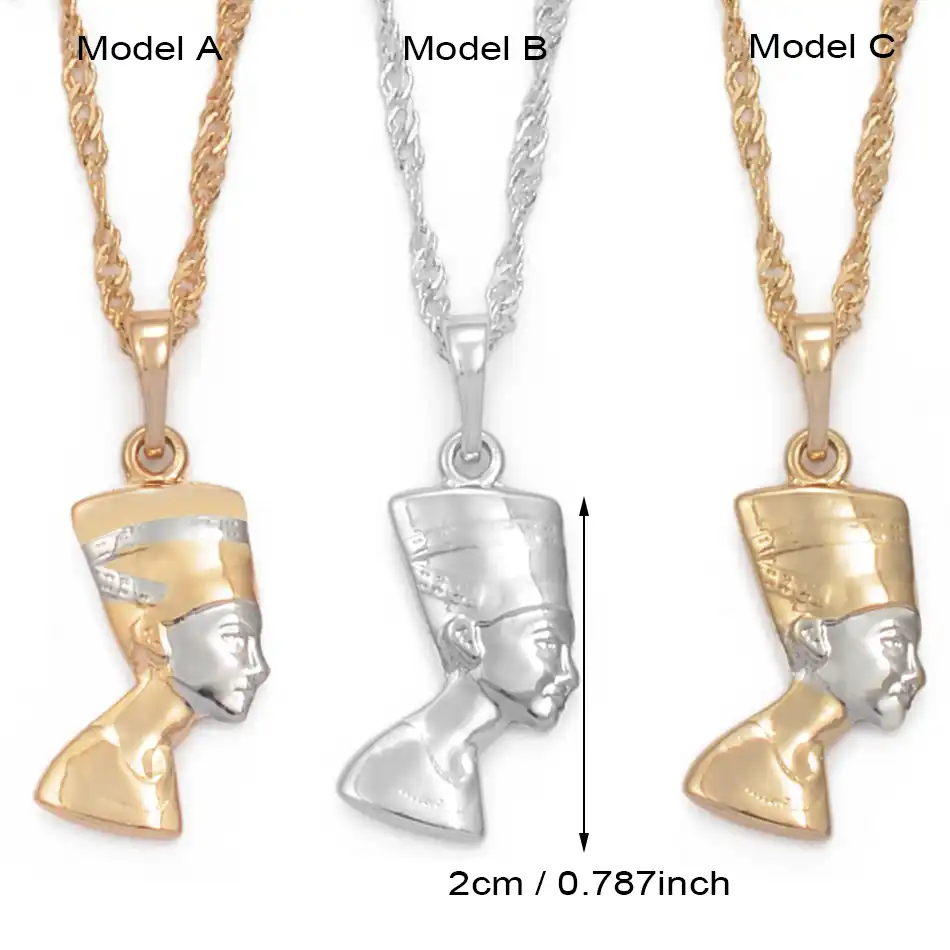Sterling Silver One Sided Grand Royal épouse Nefertiti Charme Pendentif