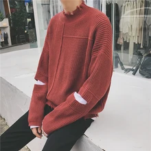 Inverno 2017 Autumn Winter New Pattern False Twinset Sweater Men Warm Male Agasalho Harajuku Character Hole Pullover Masculino